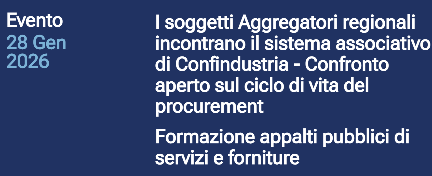 Formazione appalti pubblici di servizi e forniture